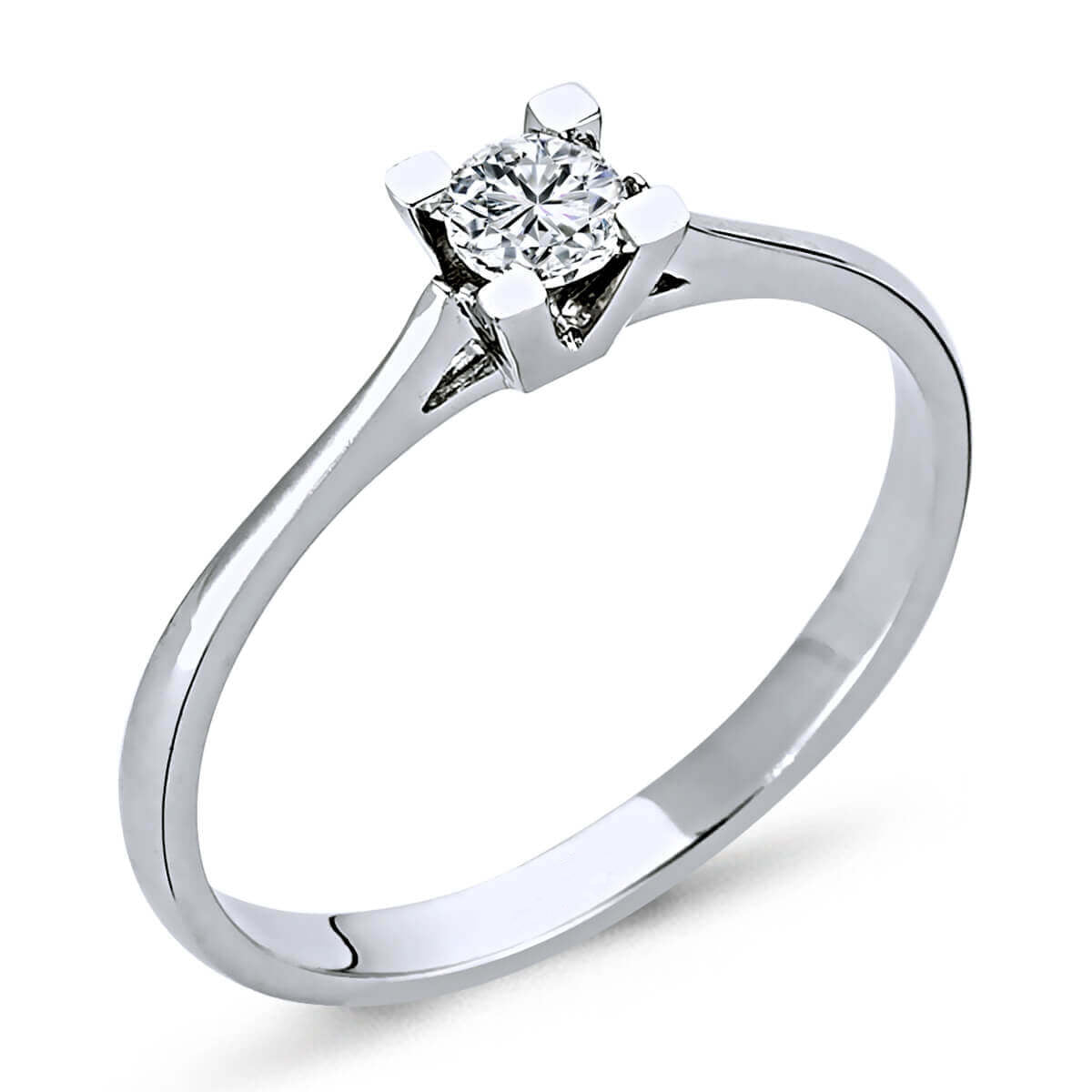 D Color 0.15 Carat Diamond Solitaire Ring