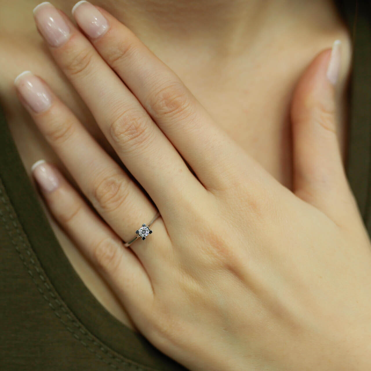 D Color 0.15 Carat Diamond Solitaire Ring