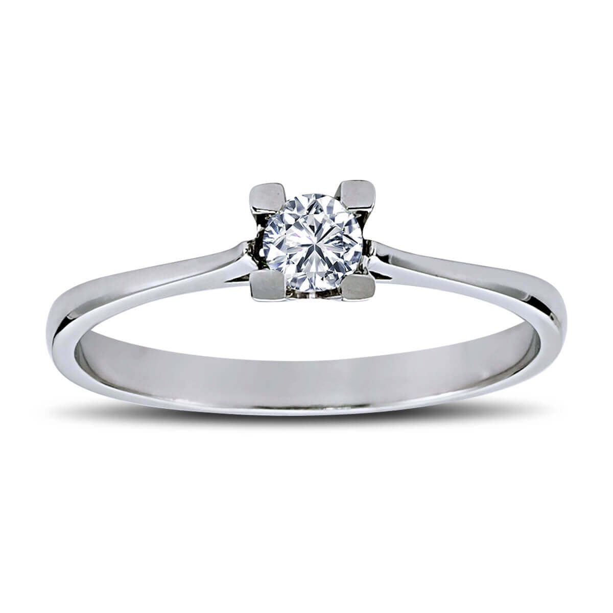 D Color 0.15 Carat Diamond Solitaire Ring