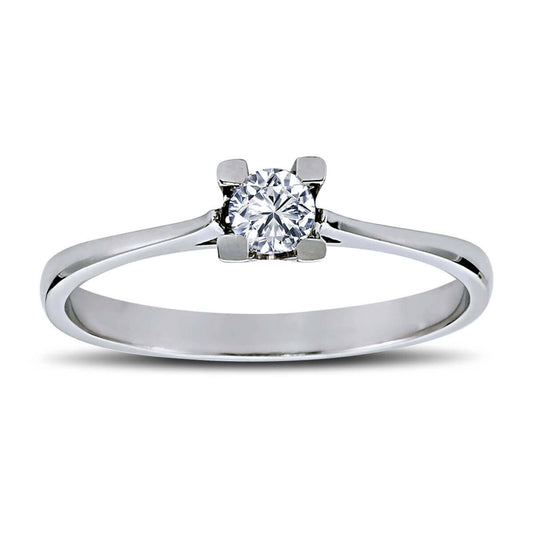 D Color 0.15 Carat Diamond Solitaire Ring