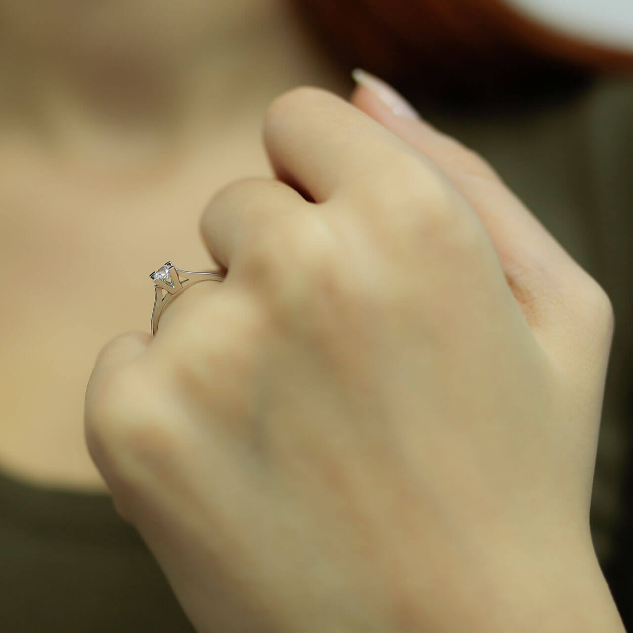 D Color 0.15 Carat Diamond Solitaire Ring