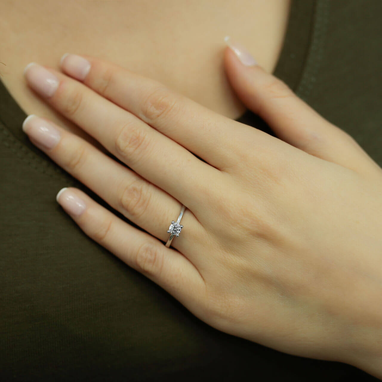 G Color 0.26 Carat Diamond Solitaire Ring