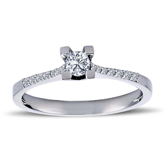 Total 0.35 Carat Diamond Solitaire Ring