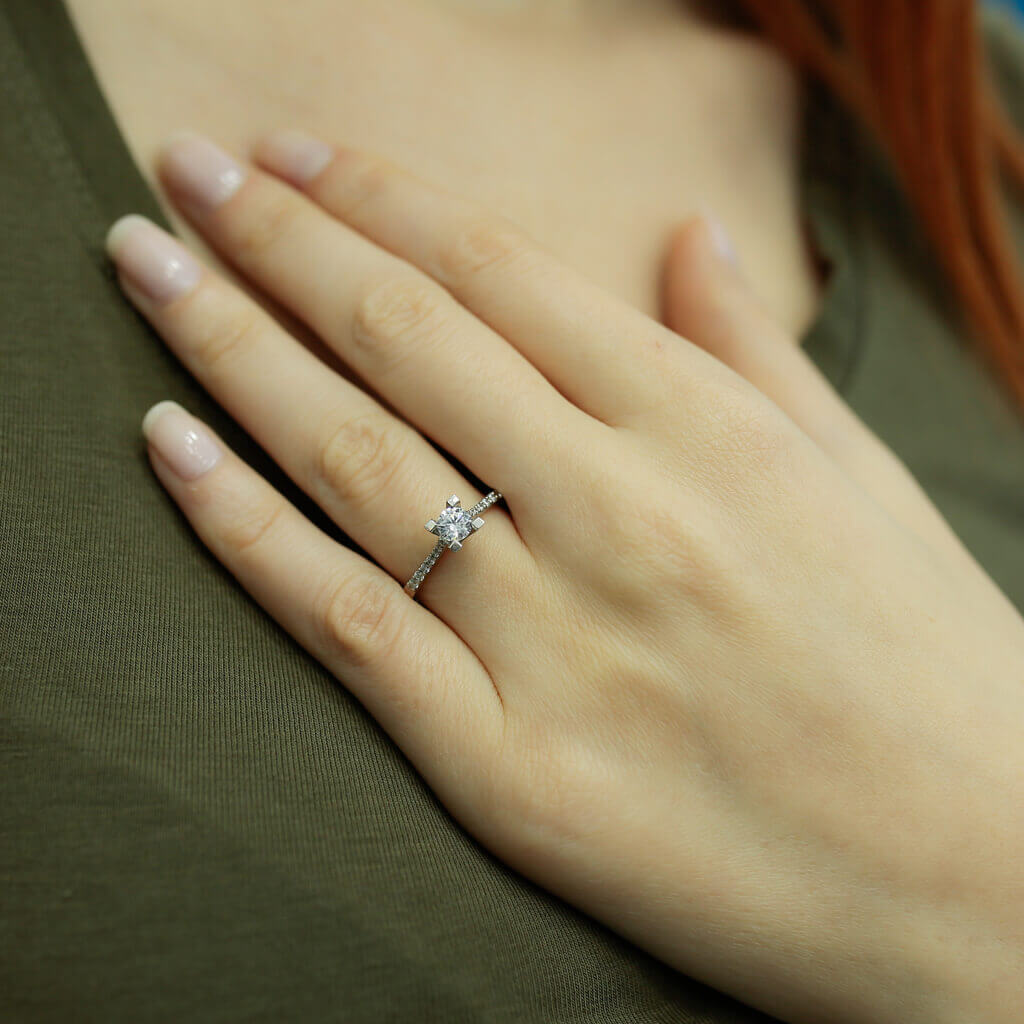 Total 0.45 Carat Diamond Solitaire Ring