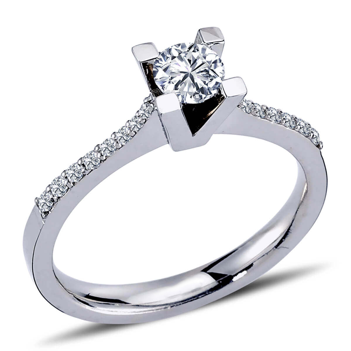 Total 0.55 Carat Diamond Solitaire Ring