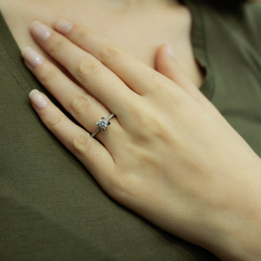 Total 0.55 Carat Diamond Solitaire Ring