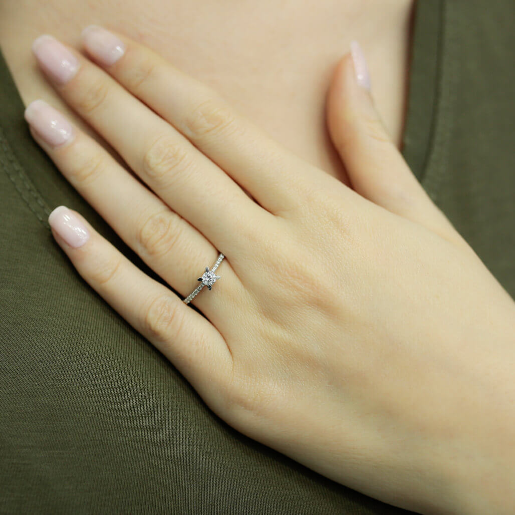 Total 0.30 Carat Diamond Solitaire Ring