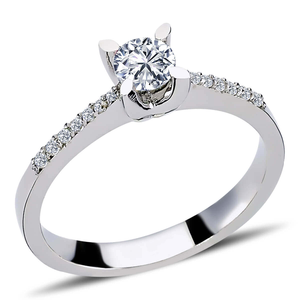 Total 0.40 Carat Diamond Solitaire Ring