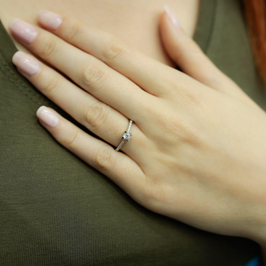 Total 0.27 Carat Diamond Solitaire Ring