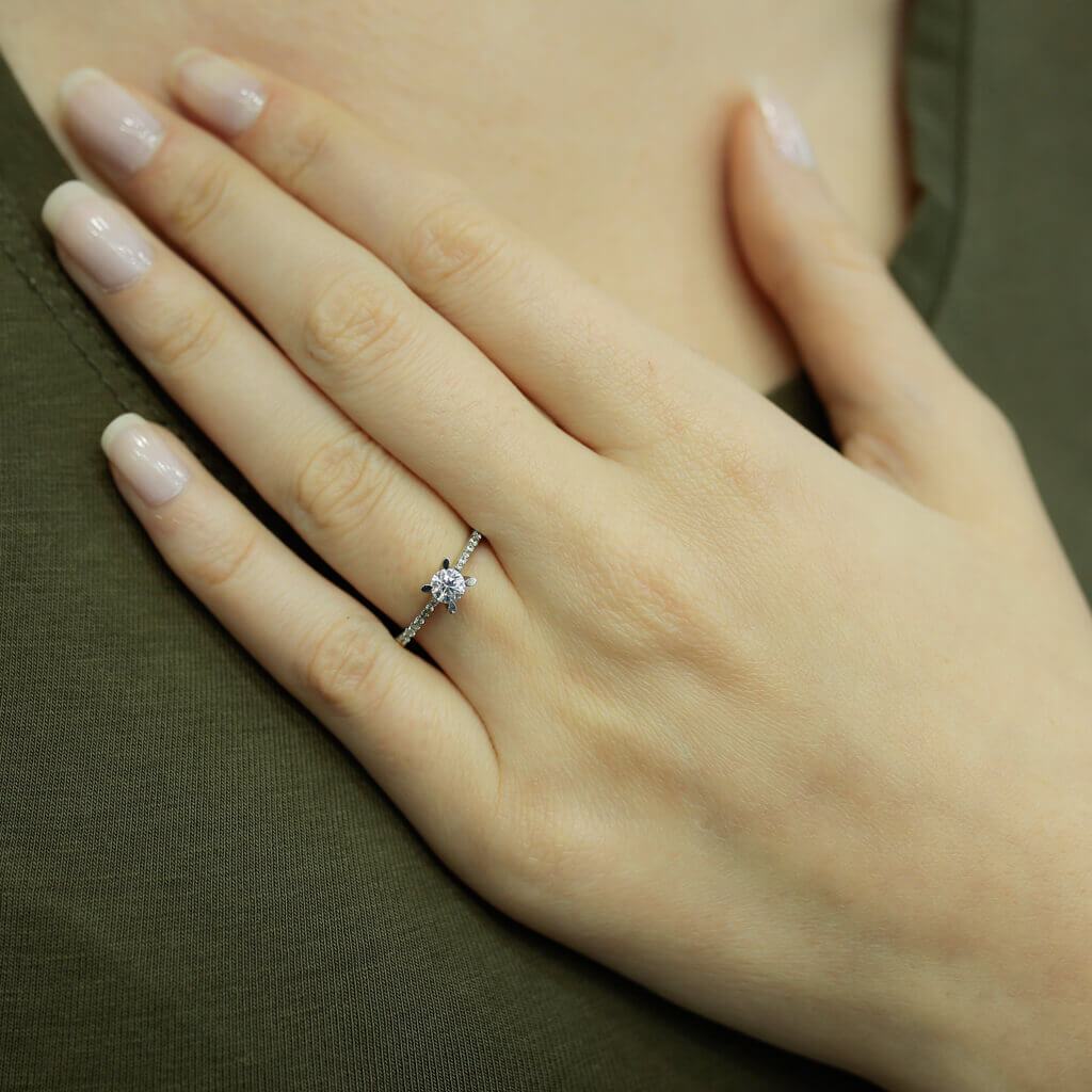 Total 0.37 Carat Diamond Solitaire Ring