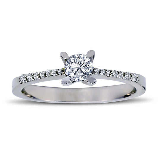 Total 0.37 Carat Diamond Solitaire Ring