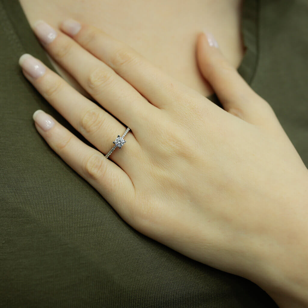 Total 0.45 Carat Diamond Solitaire Ring