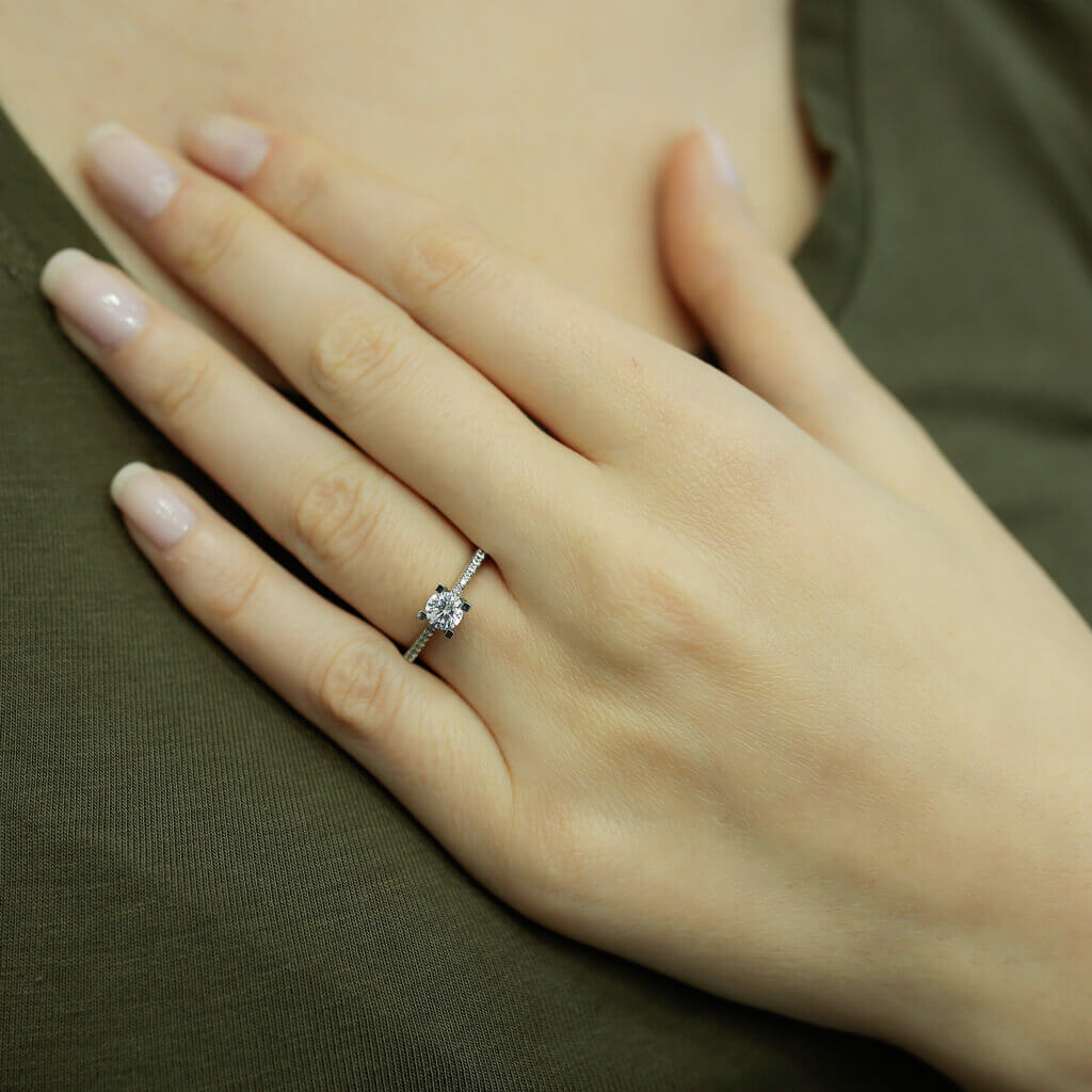 Total 0.55 Carat Diamond Solitaire Ring