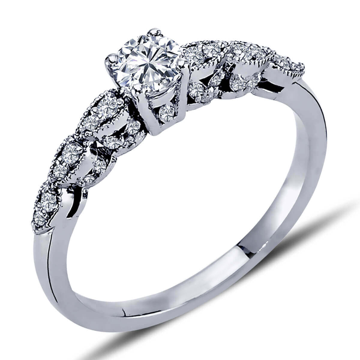 Total 0.42 Carat Diamond Solitaire Ring