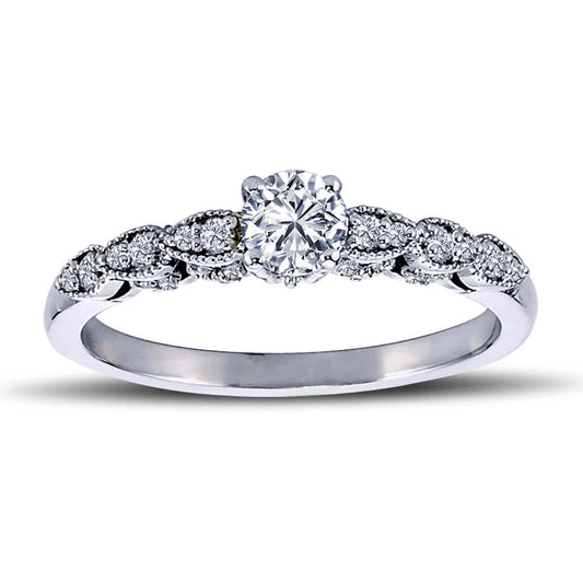 Total 0.42 Carat Diamond Solitaire Ring