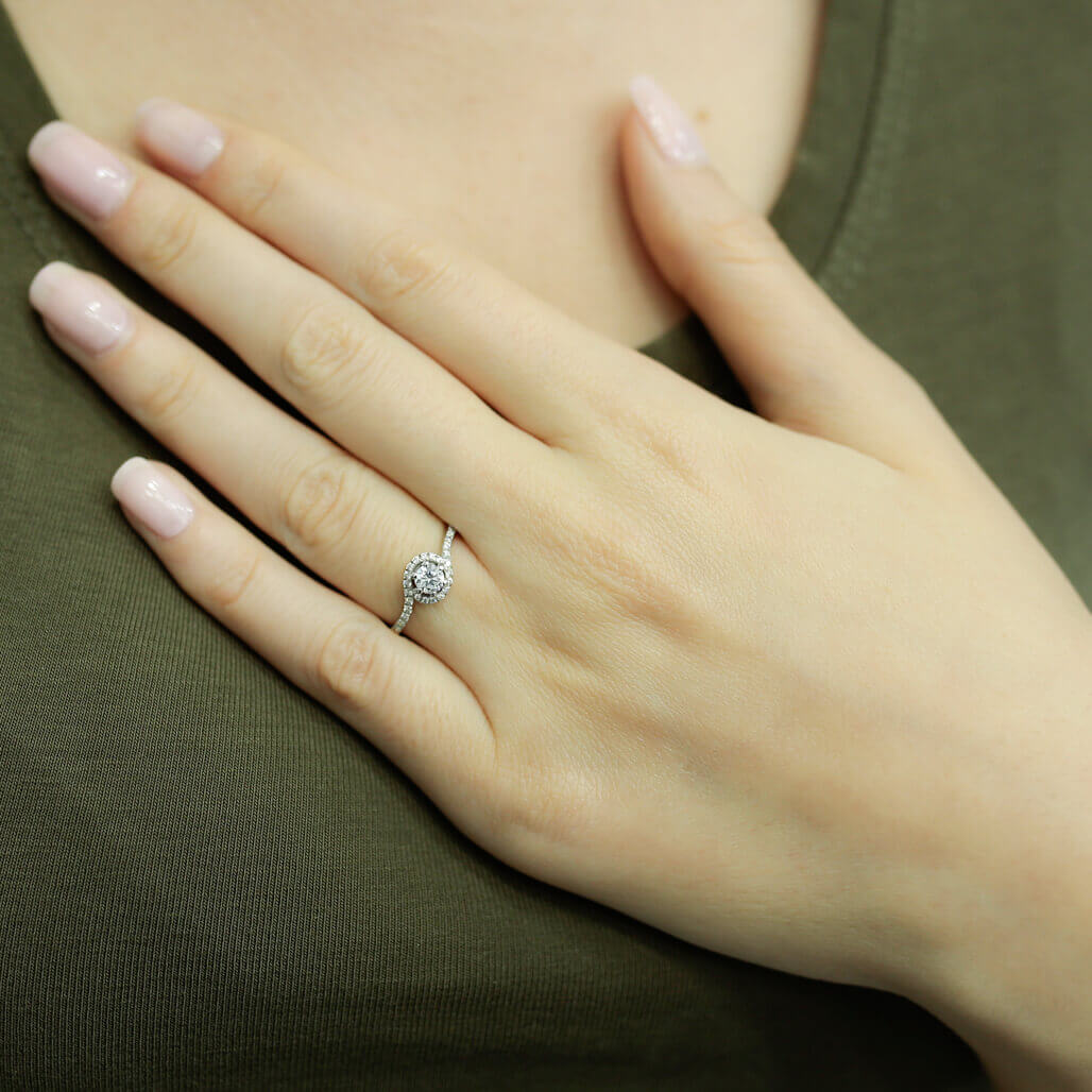 Total 0.36 Carat Diamond Solitaire Ring