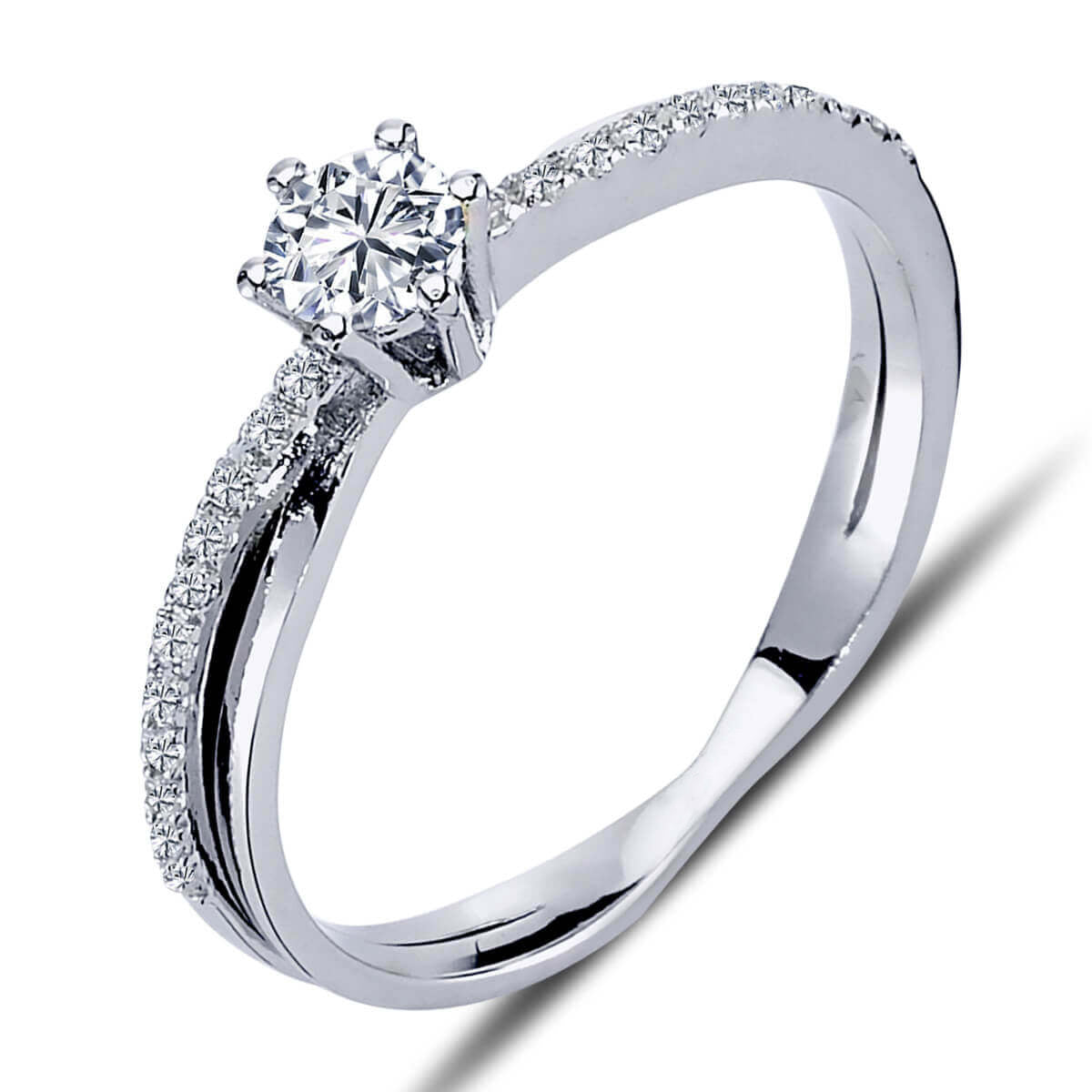Total 0.35 Carat Diamond Solitaire Ring