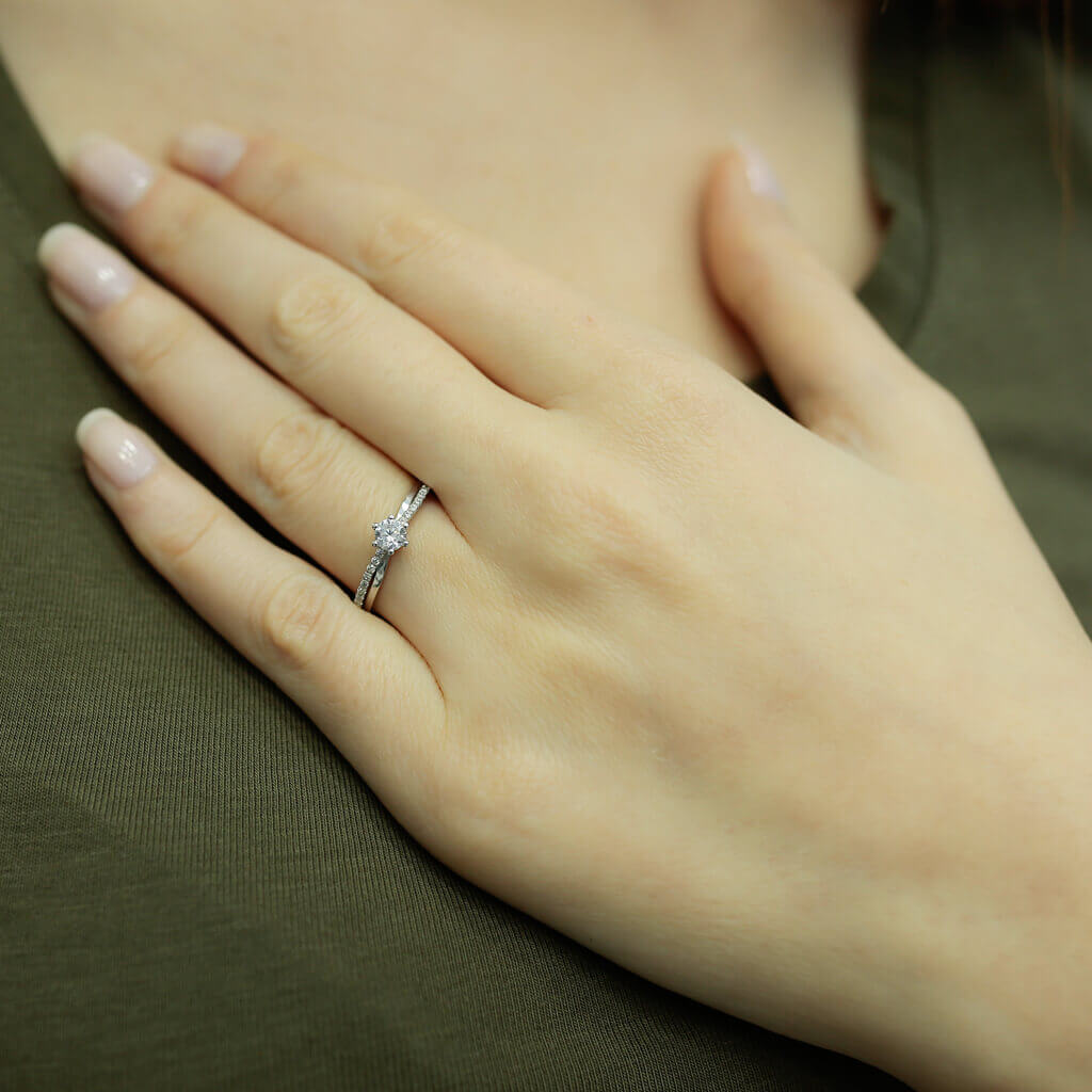 Total 0.35 Carat Diamond Solitaire Ring