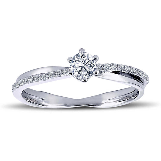 Total 0.35 Carat Diamond Solitaire Ring