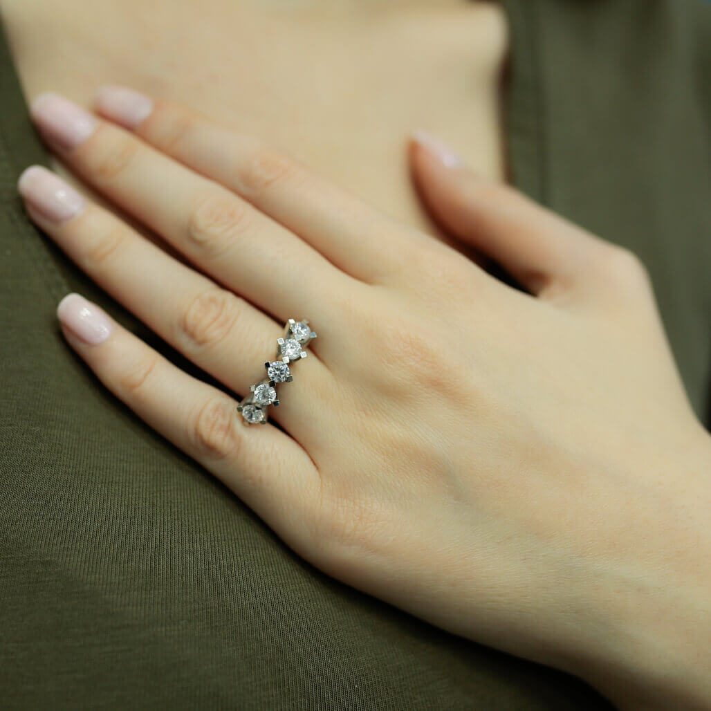 1.44 Carat Diamond Five Stone Ring