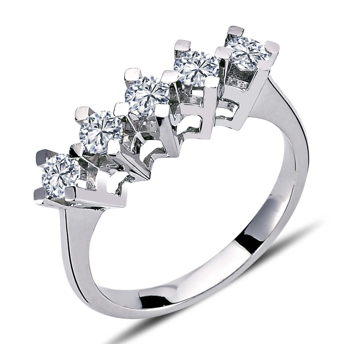 0.72 Carat Diamond Five Stone Ring