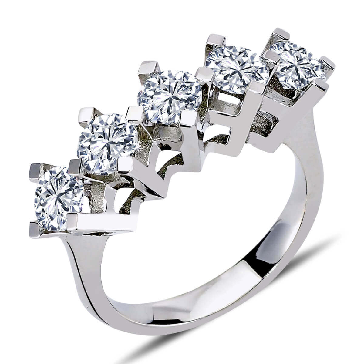 2 Carat Diamond Five Stone Ring