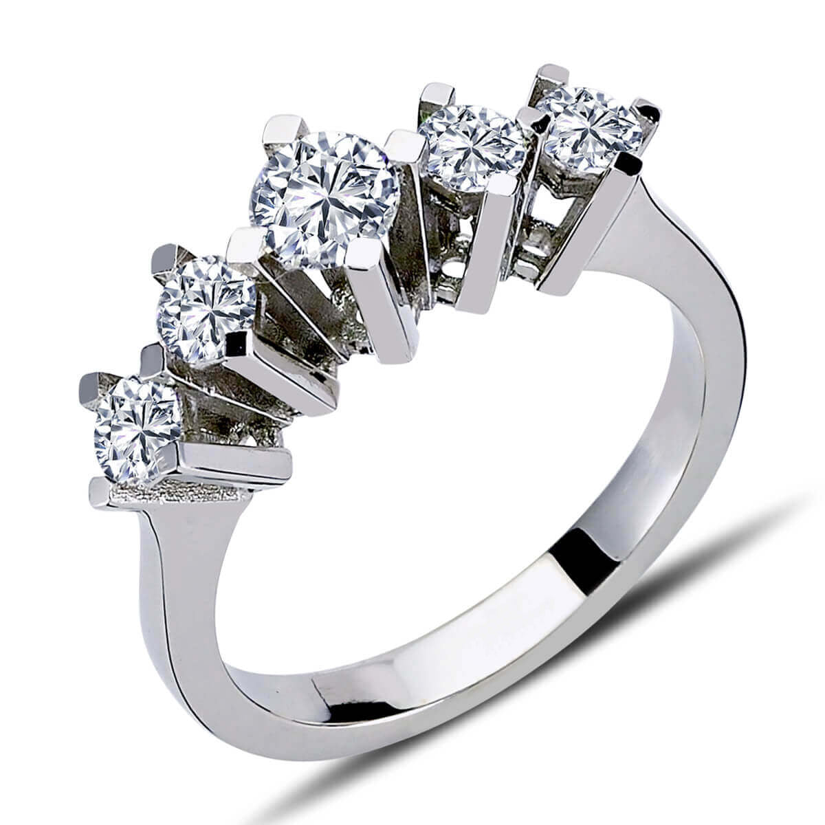 0.85 Carat Diamond Five Stone Ring