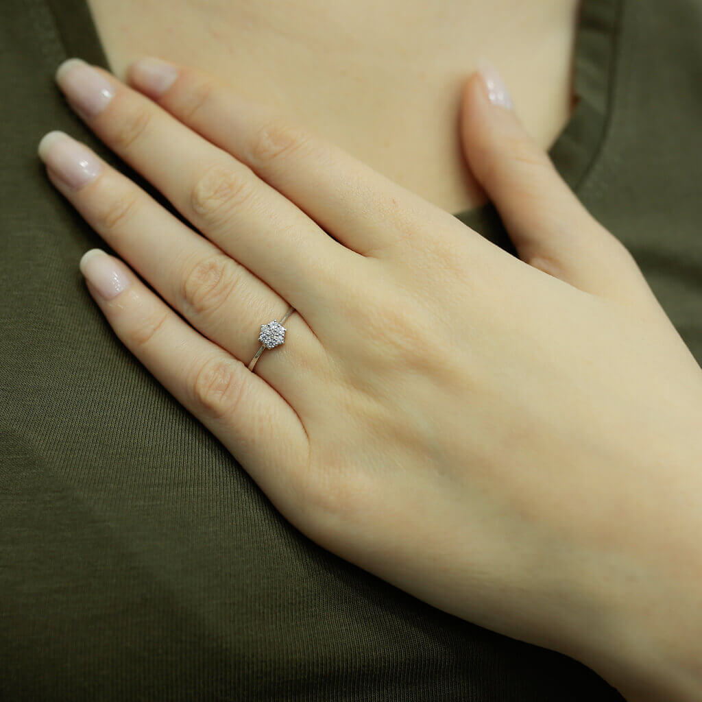 Diamond Flower Ring