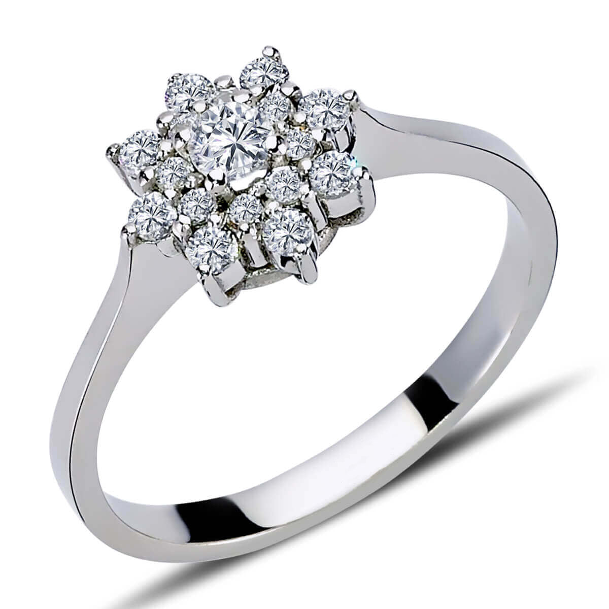 Diamond Big Flower Ring