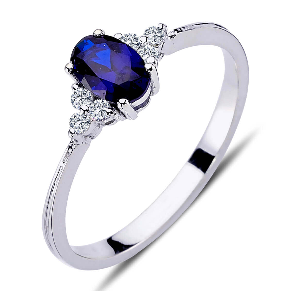 Diamond Oval Sapphire Ring