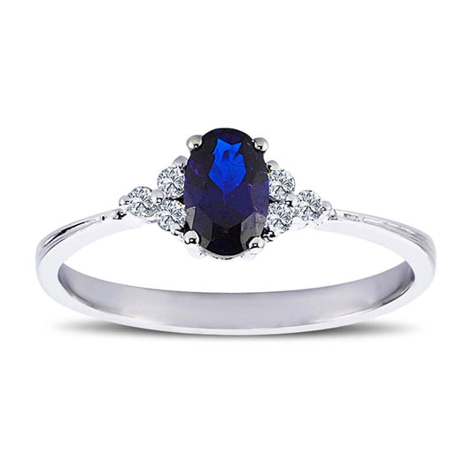 Diamond Oval Sapphire Ring