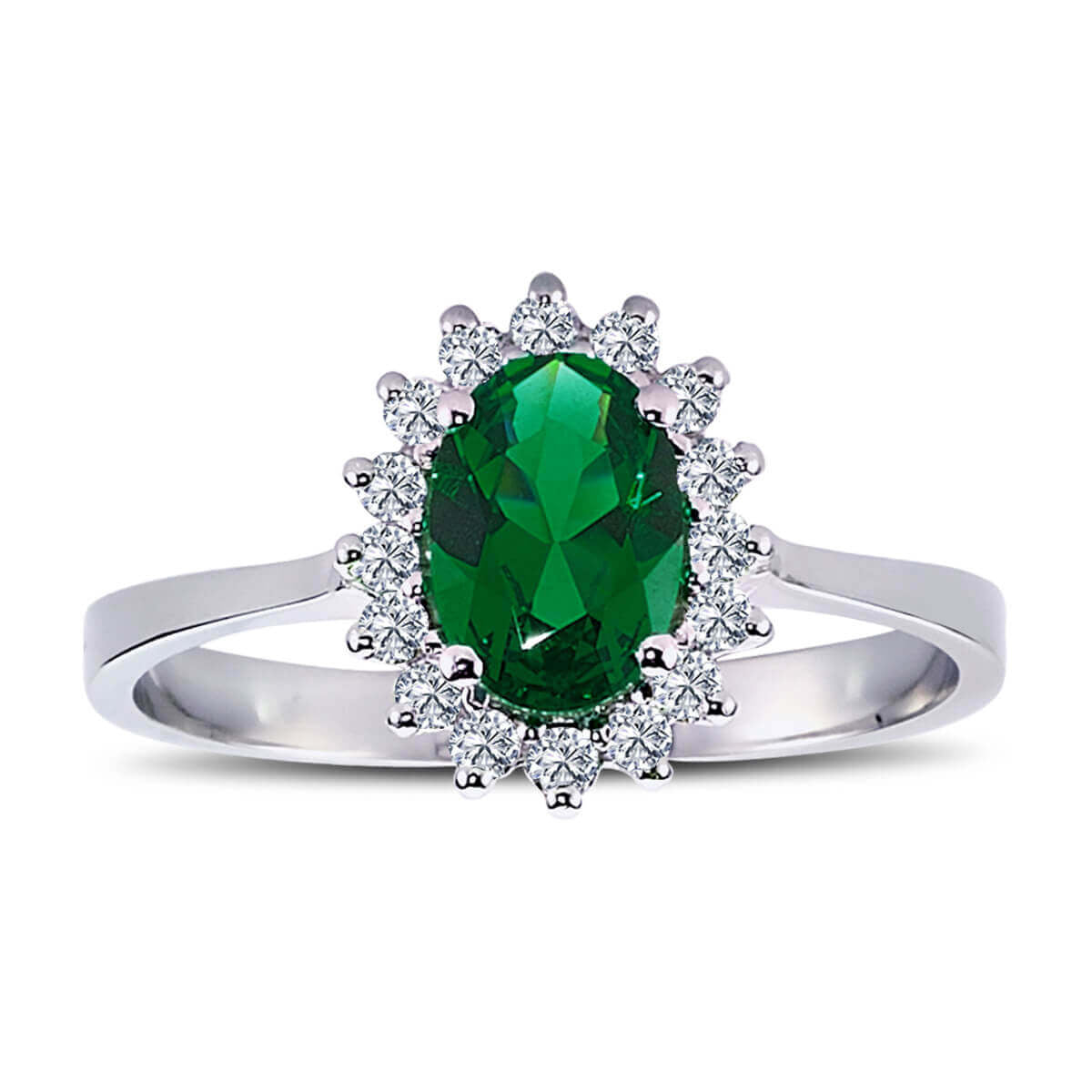 Oval Emerald Ring with Diamonds