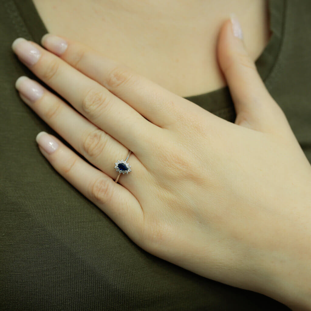 Diamond Drop Sapphire Tournament Ring