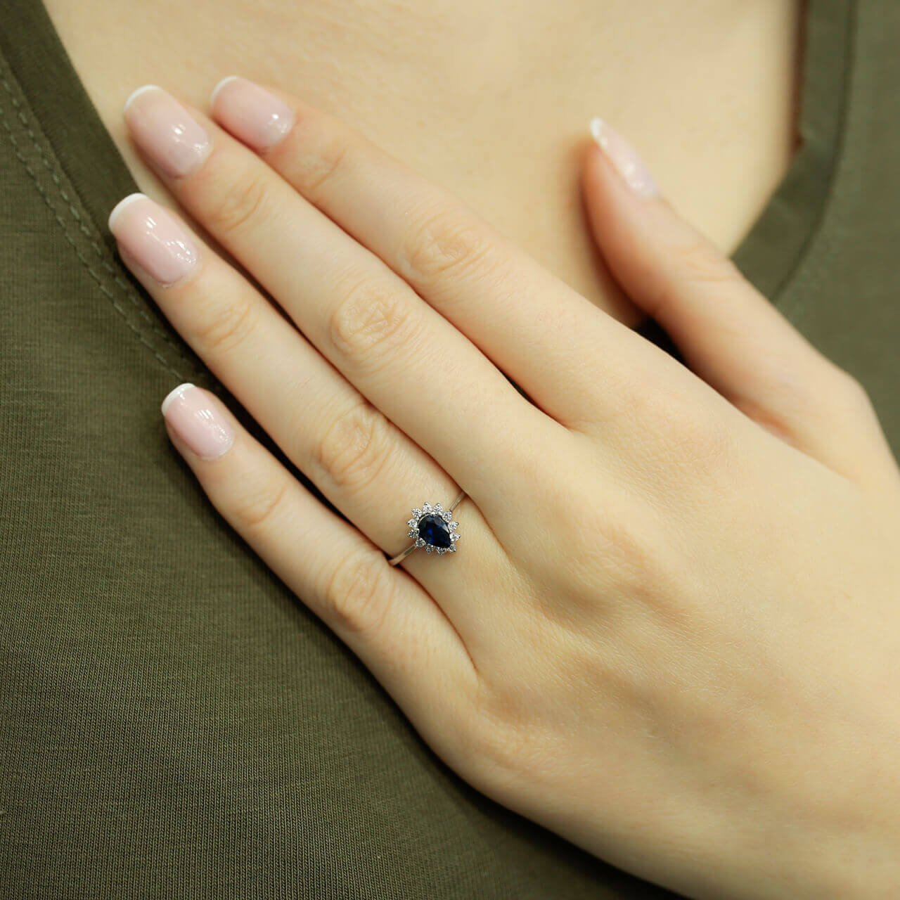 Diamond Drop Sapphire Tournament Ring