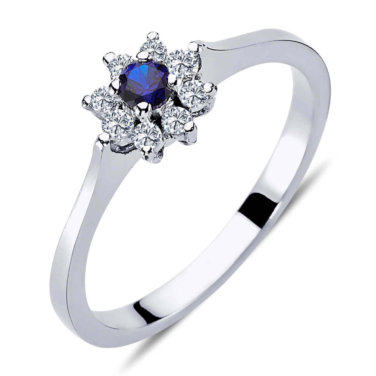 Diamond Sapphire Tournament Ring