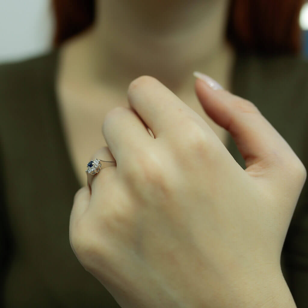 Diamond Sapphire Tournament Ring