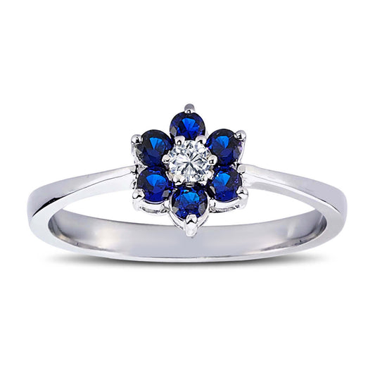 Diamond Sapphire Daisy Ring