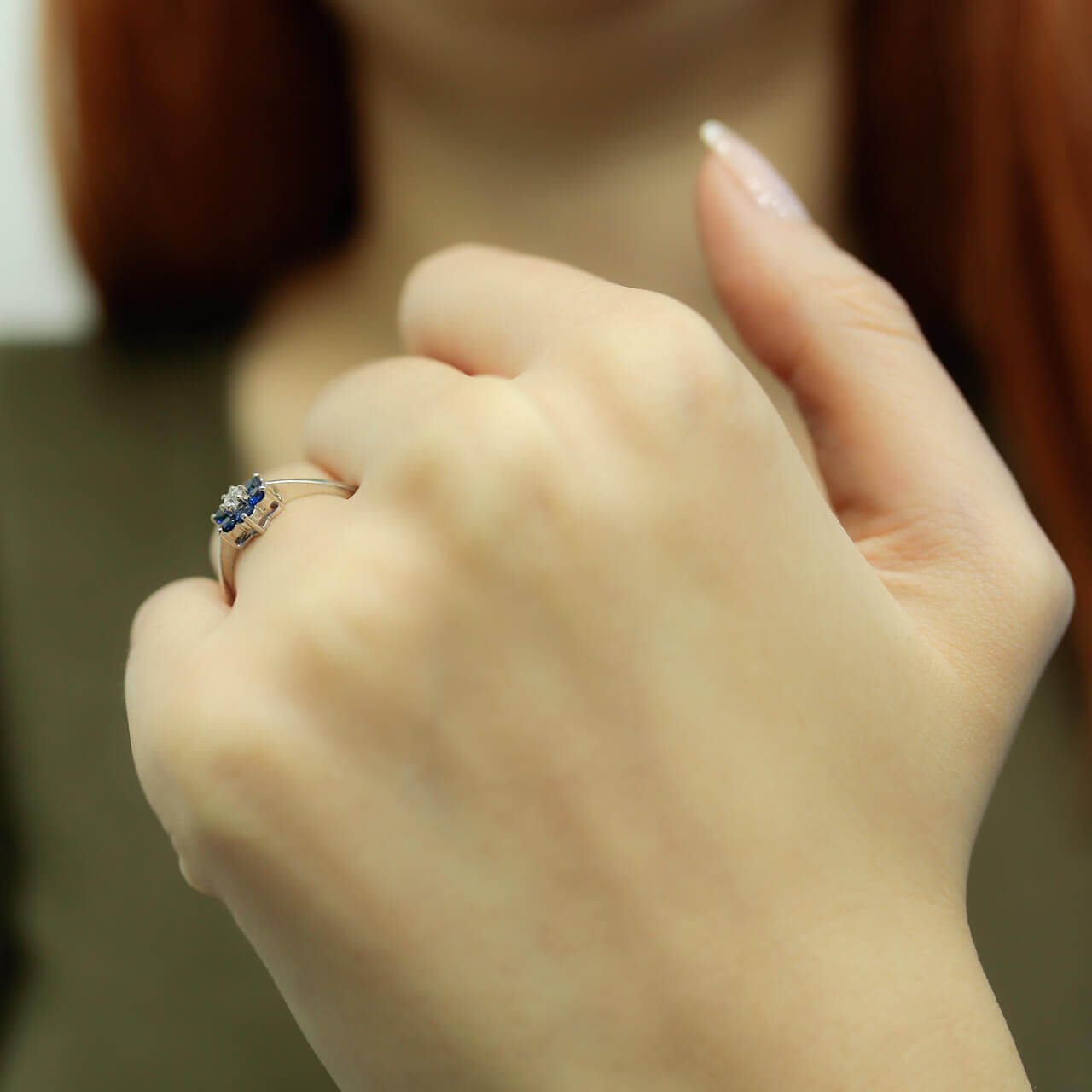 Diamond Sapphire Daisy Ring