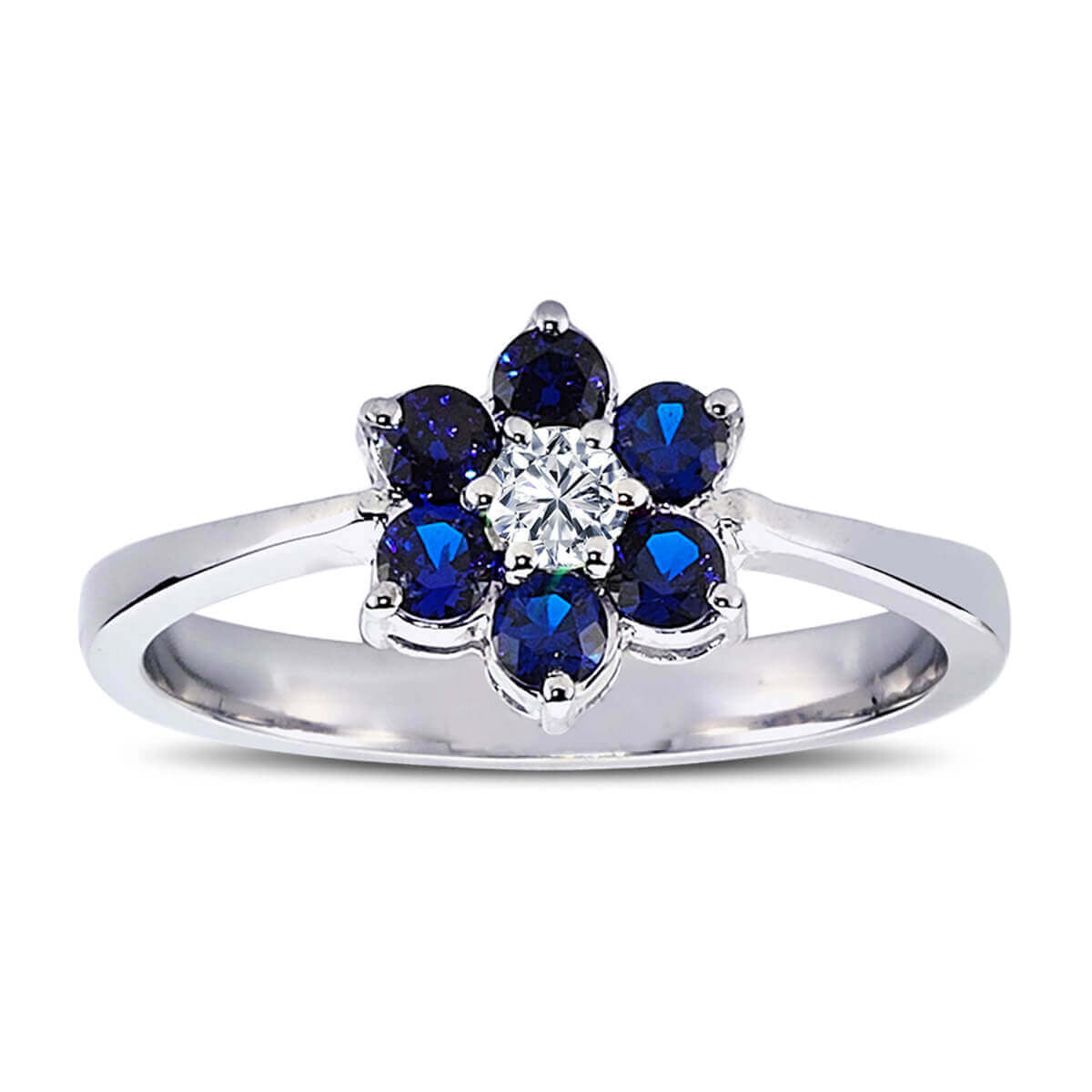Diamond Sapphire Daisy Ring
