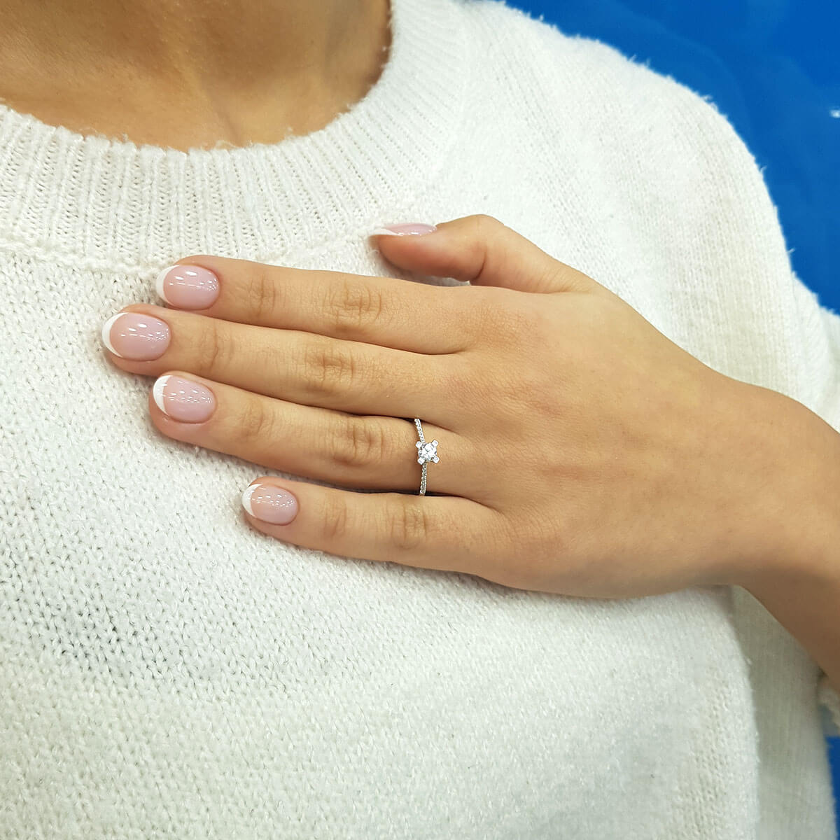 Total 0.35 Carat Diamond Solitaire Ring