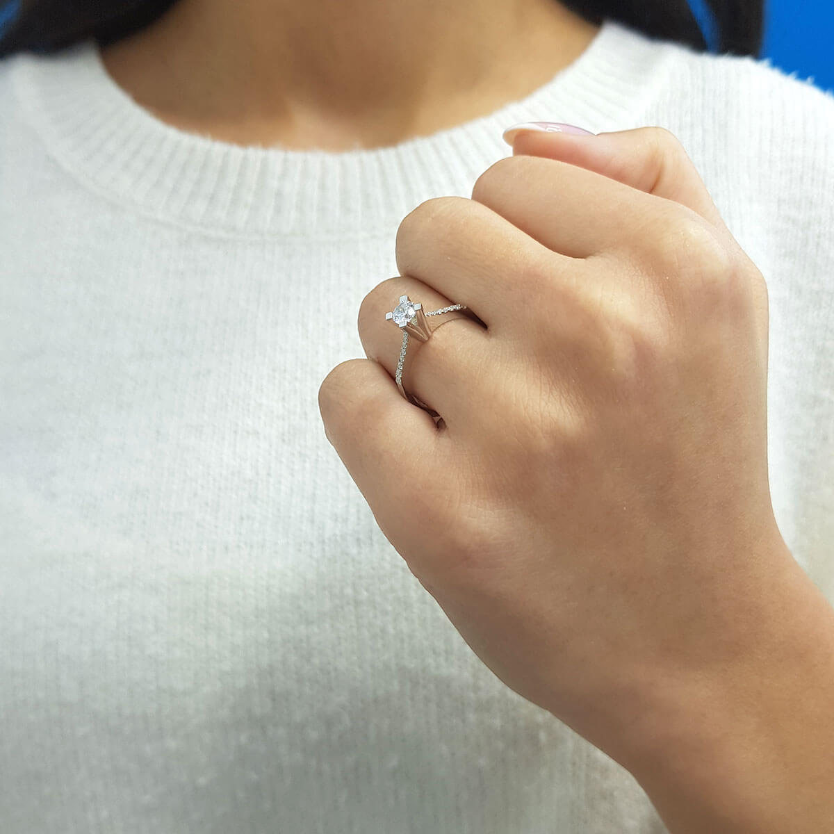 Total 0.35 Carat Diamond Solitaire Ring