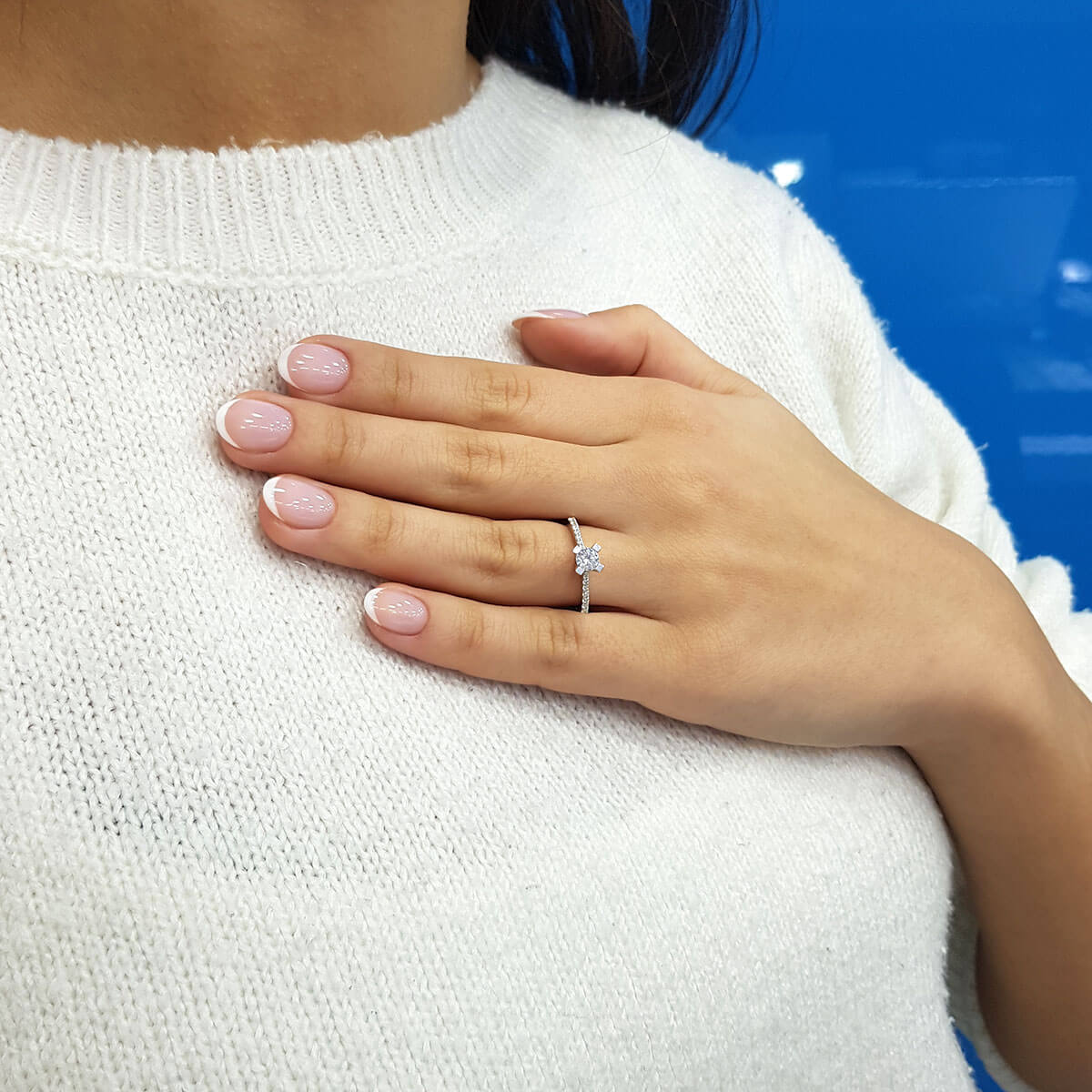 Total 0.44 Carat Diamond Solitaire Ring