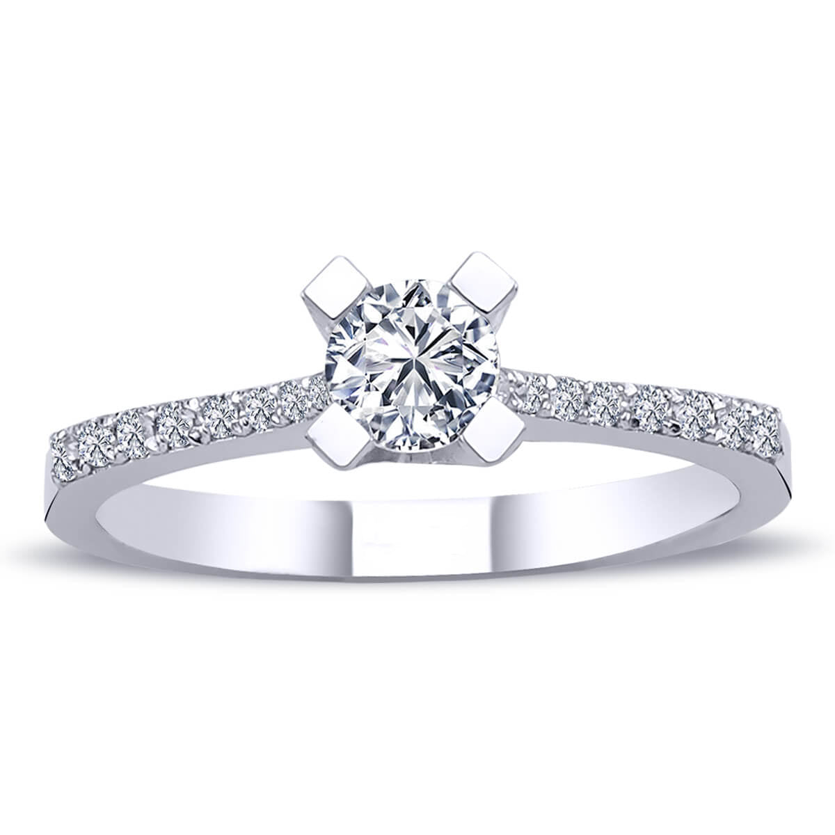 Total 0.44 Carat Diamond Solitaire Ring