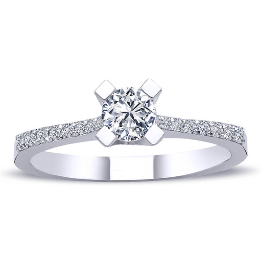 Total 0.44 Carat Diamond Solitaire Ring
