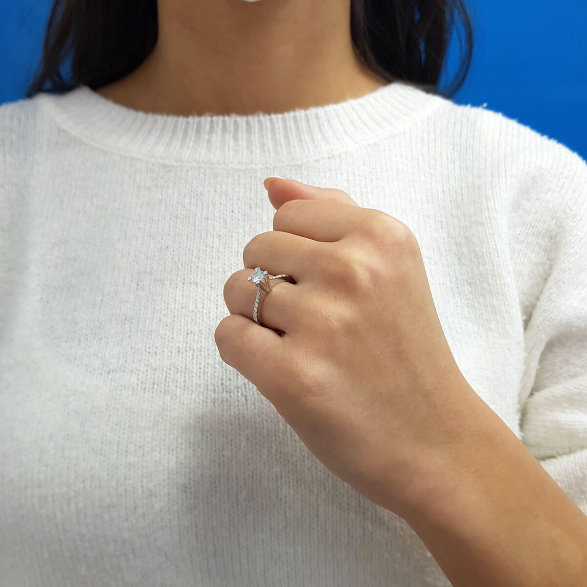 Total 0.44 Carat Diamond Solitaire Ring