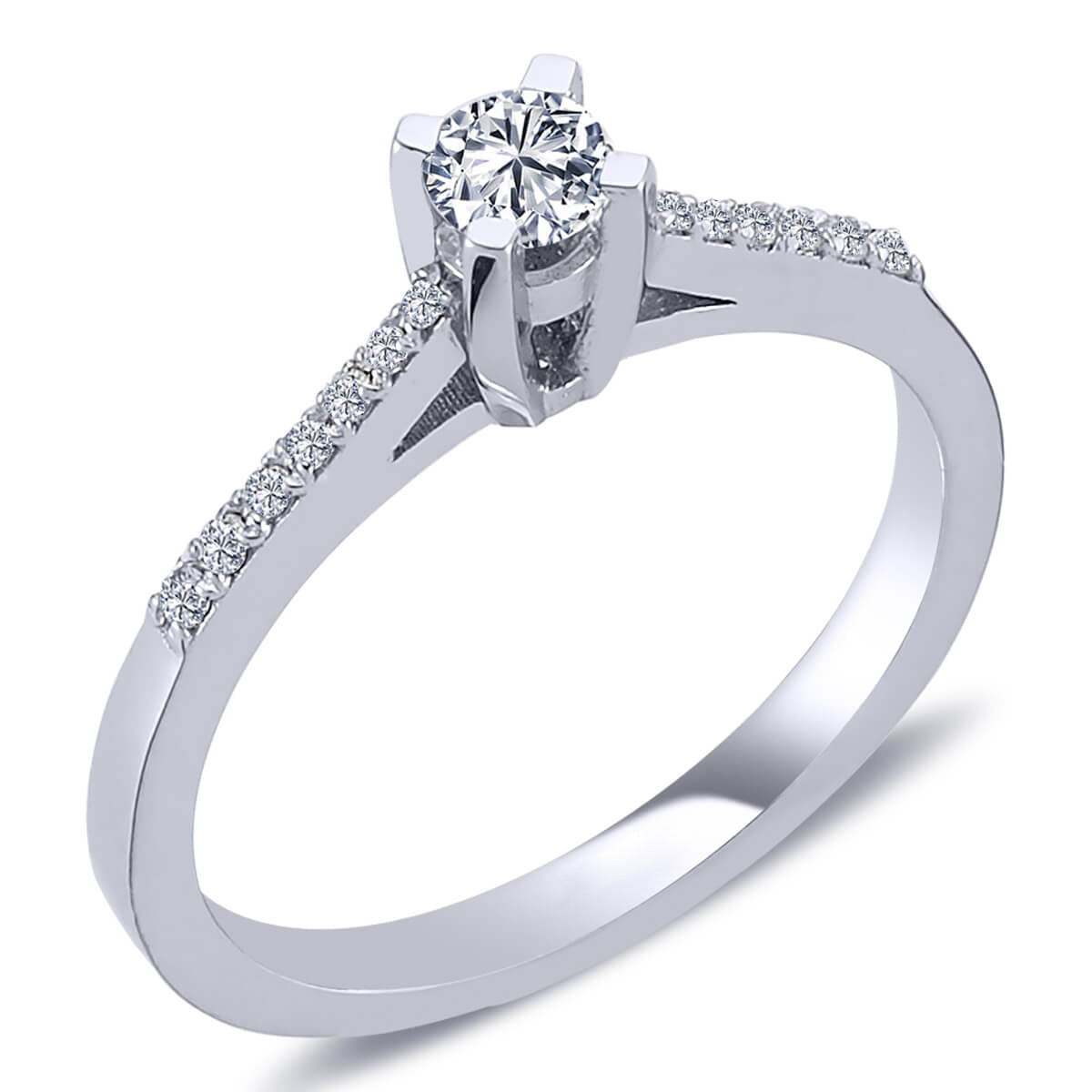 Total 0.28 Carat Diamond Solitaire Ring