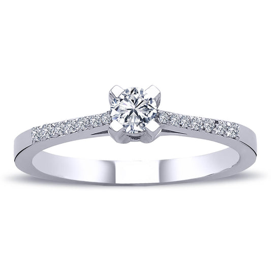 Total 0.28 Carat Diamond Solitaire Ring