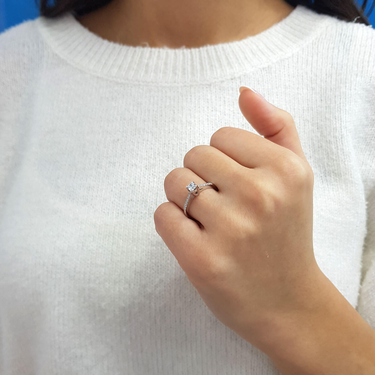 Total 0.28 Carat Diamond Solitaire Ring