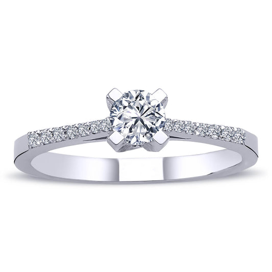 Total 0.41 Carat Diamond Solitaire Ring