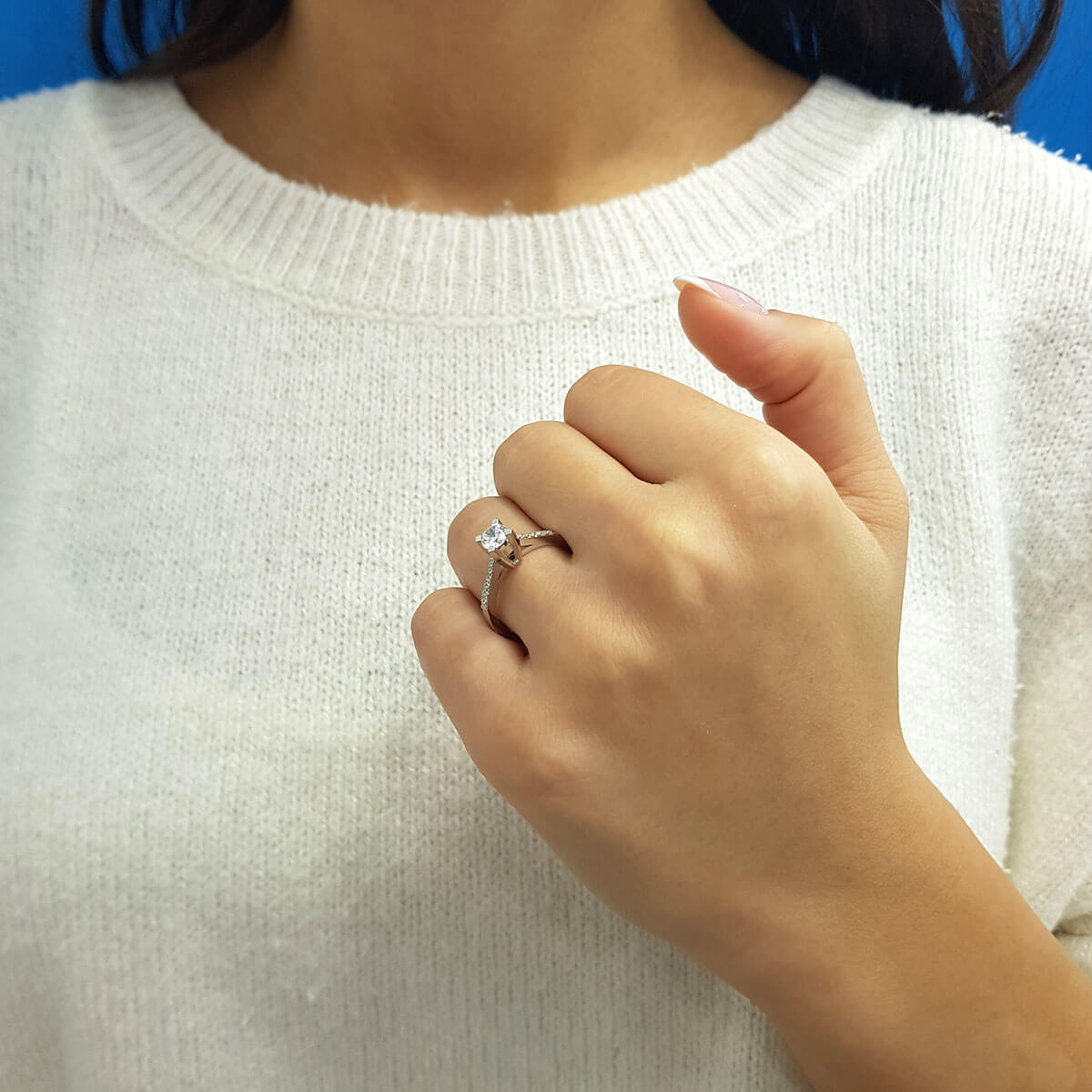 Total 0.49 Carat Diamond Solitaire Ring